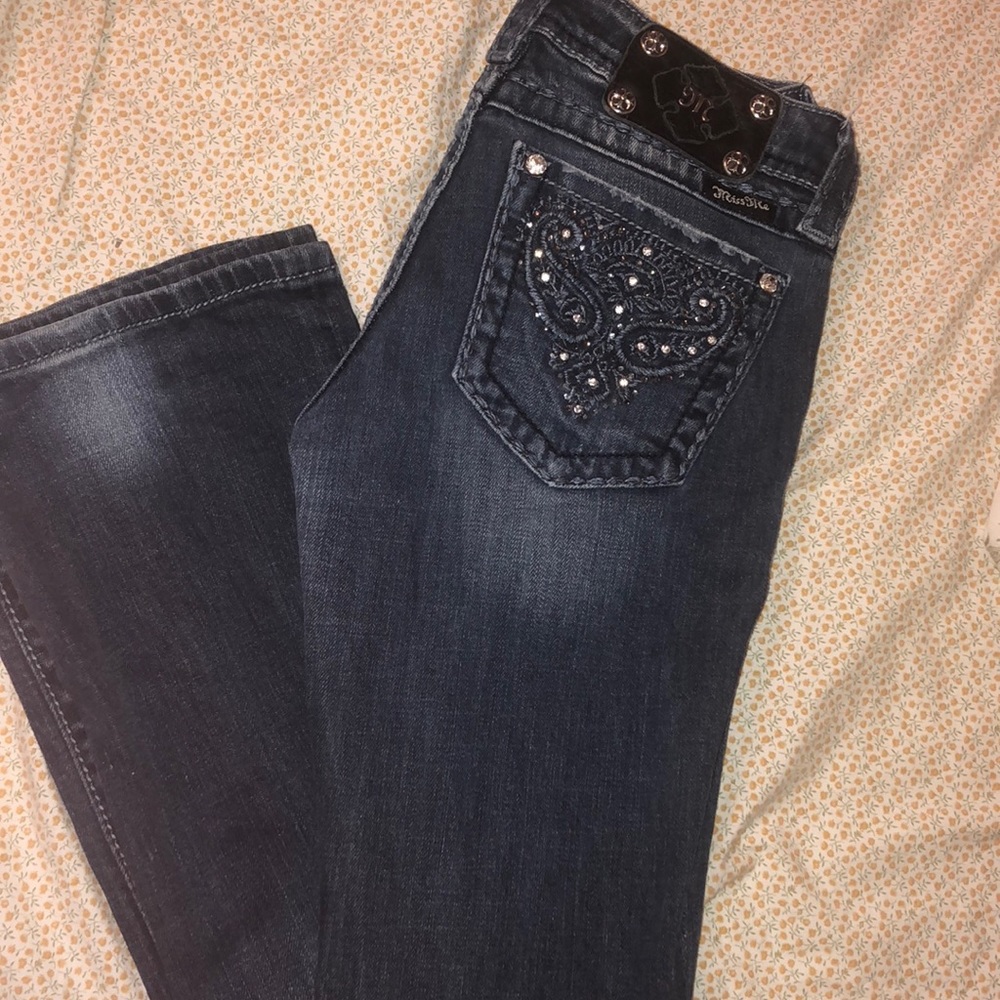 Miss Me Dark Blue Embellished Boot Cut Jeans